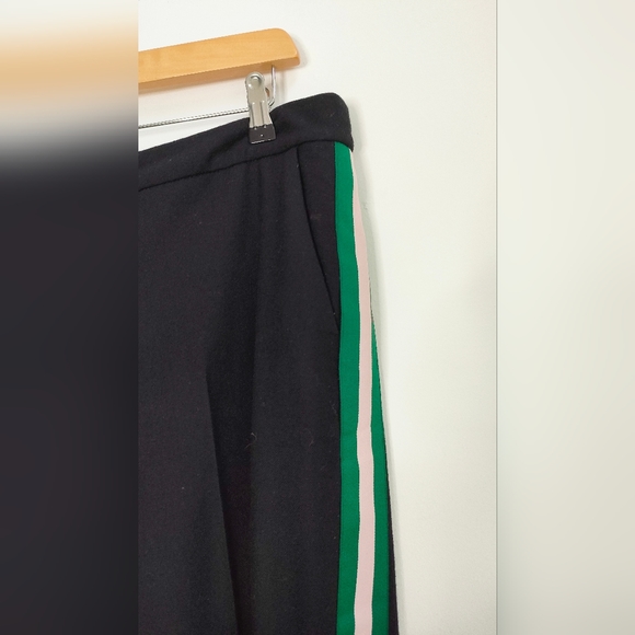 Boden Black Lined Wool Trousers With Green and Pink Stripe Size 18 - Picture 5 of 7